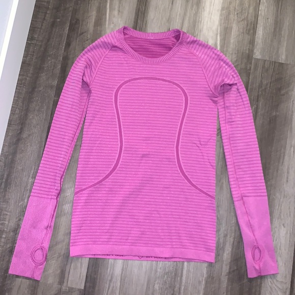 lululemon athletica Tops - Lululemon Athletica Swifty Tech Purple Stripe Long Sleeve Top